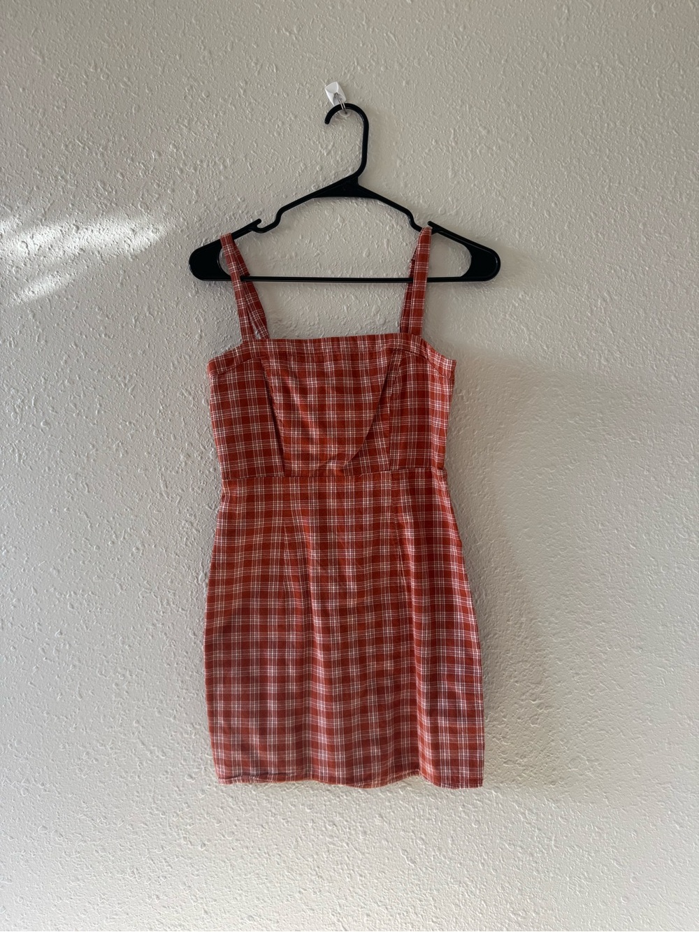 Forever 21 Red Plaid Square-Neck Mini Dress